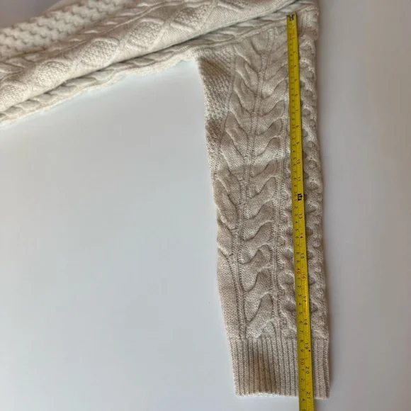 Wills 100% Wool Sweater Size S Cream Beige Cable Knit Men’s - Picture 11 of 15